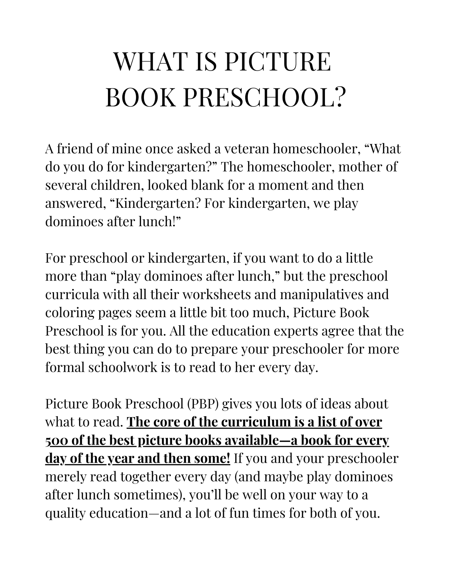 Picture Book Preschool PDF